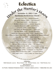 Concert Poster for Eclectica in Mendocino, CA