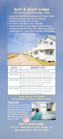 Surf and Sand Lodge Rack Card (Back)