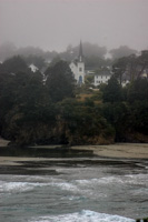 Historic Mendocino Presbyterian Church in the Fog