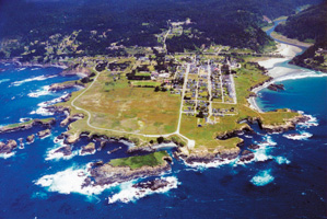 Aerial View of Mendocino, CA